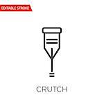 Crutch Thin Line Vector Icon. Flat Icon Isolated on the White Background. Editable Stroke EPS file. Vector illustration.