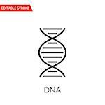 DNA Thin Line Vector Icon. Flat Icon Isolated on the White Background. Editable Stroke EPS file. Vector illustration.