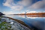 Wintery scene of Loch Linnhe, near Fort William, in calm weather with reflections, Highlands, Scotland, United Kingdom, Europe