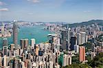 City skyline, viewed from Victoria Peak, Hong Kong, China, Asia