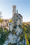 Lichtenstein Castle in autumn, Lichtenstein, Baden-Wurttemberg, Germany, Europe