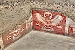 Wall Mural of Eagles, Palace of Tetitla, Teotihuacan Archaeological Zone, UNESCO World Heritage Site, State of Mexico, Mexico, North America