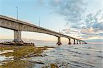 Confederation Bridge linking Prince Edward Island with mainland New Brunswick (As viewed from the Prince Edward Island side)