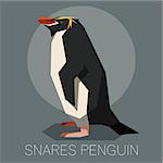 Vector image of the square-angled Flat snares penguin
