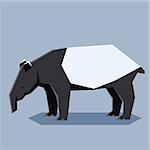 Vecto image of the Flat geometric Malayan tapir
