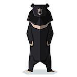 Vector image of the Flat polygonal Asian black bear