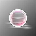 Vector illustration of transparent clear shiny crystal ball logo.