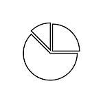 Pie chart outline icon on white