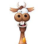 Funny, cute, crazy cartoon characters cow Vector eps 10