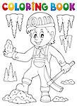 Coloring book miner theme image 1 - eps10 vector illustration.