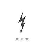 Lightning Vector Gluph Icon. Expand to any Size - Easy Change Colour.