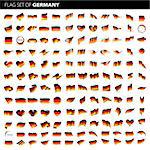 Germany flag, vector illustration on a white background. Big set