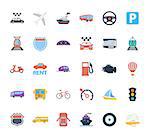 Transportation icons set. Flat vector related icons set for web and mobile applications. It can be used as - logo, pictogram, icon, infographic element. Vector Illustration.