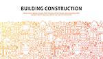 Building Construction Concept. Vector Illustration of Line Website Design. Banner Template.