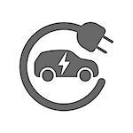 Electric car in refill icon, vector. Electric refueling. Eco transportation. EPS 10
