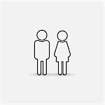 Man and woman restroom concept icon vector