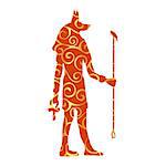 God Anubis egypt egyptian pattern silhouette ancient egypt. Vector illustration.