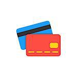 Credit card flat icon on white