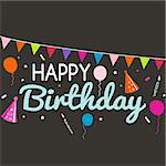 Happy birthday greeting card and party invitation template