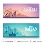 Flat well known silhouettes. Vector illustration easy to edit for flyers or web banners.
