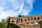 Acropolis hill of Athens in Greece with stone walls.