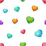 Heart seamless cartoon pattern. Love icon. Vector eps 10