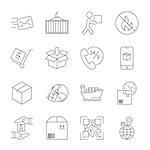 Shipping and Logistics Icons with White Background. Editable Stroke