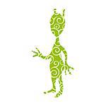 Extraterrestrial alien pattern silhouette cosmos character. Vector illustration.