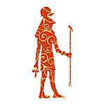 God Ra Horus egypt egyptian pattern silhouette ancient egypt. Vector illustration.