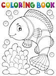 Coloring book clownfish topic 1 - eps10 vector illustration.
