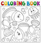 Coloring book clownfish topic 3 - eps10 vector illustration.
