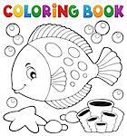 Coloring book with fish theme 7 - eps10 vector illustration.