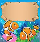 Small parchment with clownfish theme - eps10 vector illustration.