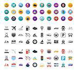 Transportation icons set. Flat vector related different styles icons set for web and mobile applications. It can be used as - logo, pictogram, icon, infographic element. Vector Illustration.