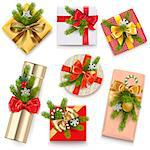 Vector Christmas Gift Boxes isolated on white background