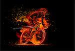 Computer generated image of male cyclist cycling