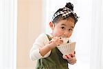 Girl having meal