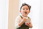 Girl having meal