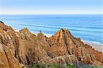 Sandstone cliffs in Carvalhal on the Alentejo coast, Portugal, Europe