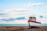 Fishing boat on Dungeness Beach, Kent, England, United Kingdom, Europe