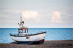 Old fishing boat on Dungeness Beach, Kent, England, United Kingdom, Europe