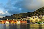 Hanseatic wooden waterfront commercial buildings of Bryggen (the dock), UNESCO World Heritage Site, Bergen, Hordaland, Norway, Scandinavia, Europe