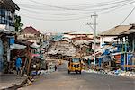 Waterfront market in the center of Monrovia, Liberia, West Africa, Africa