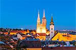 View of Cathedral of the Assumption of the Blessed Virgin Mary at night, Zagreb, Croatia, Zagreb, Croatia, Europe