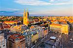 View of Ban Jelacic Square and Cathedral of the Assumption of the Blessed Virgin Mary, Zagreb, Croatia, Europe