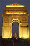 India Gate at night, New Delhi, India, Asia