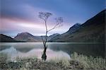 Long exposure image of view to Fleetwith Pike across Buttermere, Lake District National Park, UNESCO World Heritage Site, Cumbria, England, United Kingdom, Europe