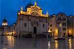 Church of Saint Blaise in the old town of Dubrovnik at dawn, Croatia, Europe