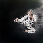 Image composite of Japanese karate athlete