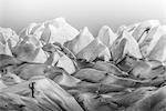 Man exploring Qualerallit glacier, Narsaq, Kitaa, Greenland